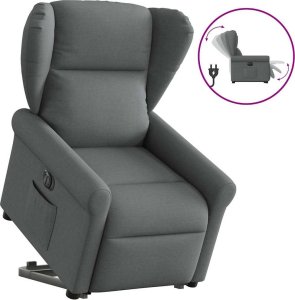 vidaXL Podnoszony fotel masujący, elektryczny, rozkładany, ciemnoszary 10