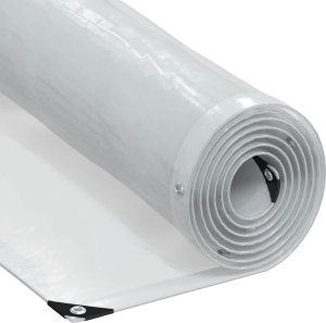 vidaXL Przezroczysta plandeka z oczkami 3x4 m Polietylen 1