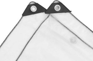 vidaXL Przezroczysta plandeka z oczkami 5x10 m Polietylen 6