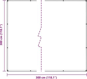 vidaXL Przezroczysta plandeka z oczkami 3x3 m PVC 10