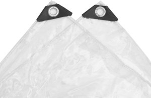 vidaXL Przezroczysta plandeka z oczkami 5x12 m PVC 6