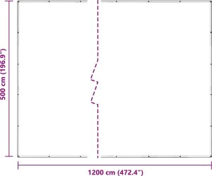 vidaXL Przezroczysta plandeka z oczkami 5x12 m PVC 10