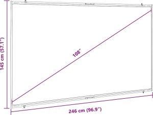 vidaXL Ekran projekcyjny ścienny 108 cali 16:9 7