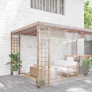 vidaXL Przezroczysta plandeka z oczkami 8x8 m PVC 2