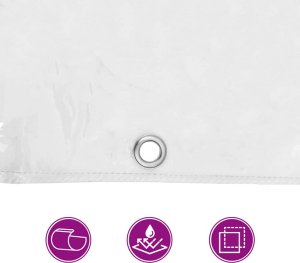 vidaXL Przezroczysta plandeka z oczkami 8x8 m PVC 9