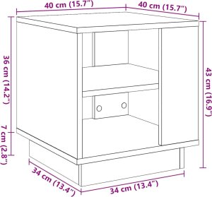 vidaXL Stolik kawowy, stare drewno 40x40x43 cm materiał drewnopochodny 9