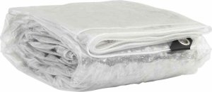 vidaXL Przezroczysta plandeka z oczkami 4x8 m PVC 3