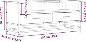 vidaXL Szafka pod telewizor, dąb sonoma, 100x34,5x40 cm 10