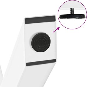 vidaXL vidaXL Nogi do stolika kawowego, 2 szt., biale, 70x(30-31) cm, stal 9