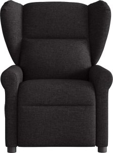 vidaXL Rozkładany fotel masujący, czarny, obity tkaniną 3