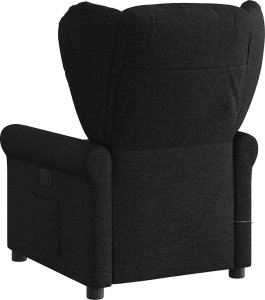 vidaXL Rozkładany fotel masujący, czarny, obity tkaniną 5