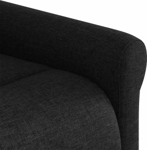 vidaXL Rozkładany fotel masujący, czarny, obity tkaniną 9