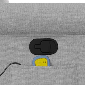 vidaXL Rozkładany fotel masujący, szary, obity tkaniną 9