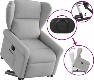 vidaXL Podnoszony fotel masujący, elektryczny, rozkładany, szary 7