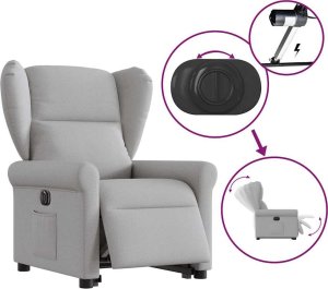 vidaXL Podnoszony fotel masujący, elektryczny, rozkładany, szary 8