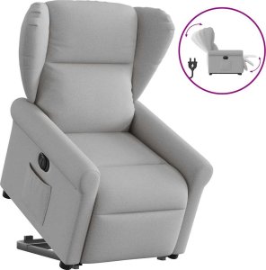 vidaXL Podnoszony fotel masujący, elektryczny, rozkładany, szary 10