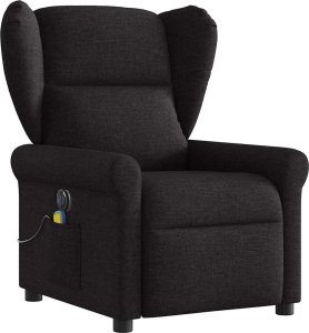 vidaXL Rozkładany fotel masujący, elektryczny, czarny, tkanina 3