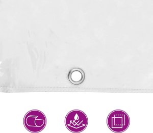 vidaXL Przezroczysta plandeka z oczkami 4x10 m PVC 9