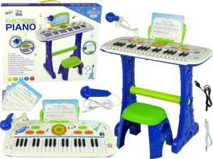 Elektryczne Pianino Keyboard Dla Dzieci Niebieskie Nuty USB LEAN Toys 1