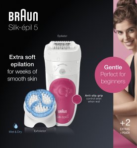 Braun Silk-epil 5 5-511 New - Turquoise - White - 28 tweezers - 0.5 mm - AC - 100 - 240 V - Built-in 3