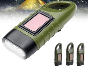 Latarka dynamo solarna 3 led kinetyczna ręczna nakręcana na korbkę klips Latarka dynamo solarna 3 led kinetyczna ręczna nakręcana na korbkę klips 8