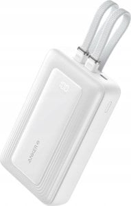 Anker | Power Bank | A1681H21 | 20000 mAh | USB-C 30W, Lightning 27W | Built-In USB-C and Lightning Cables | White 1