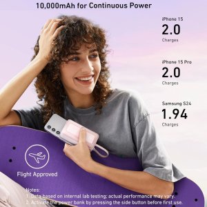 Anker Power Bank with Built-In USB-C Cable | A1688H11 | 10000 mAh | Black 2