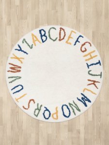Okrągły dywan bawełniany w litery, Ø 120 cm 5