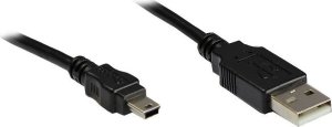 Alcasa USB A - USB mini B, m - m, 3m kabel USB USB 2.0 Mini-USB B Czarny, Metaliczny 1
