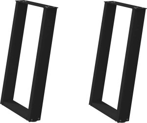 vidXL Nogi do stołu jadalnianego, 2 szt., czarne, 50x(72-73) cm, stal 2