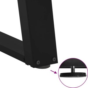 vidXL Nogi do stołu jadalnianego, 2 szt., czarne, 50x(72-73) cm, stal 9