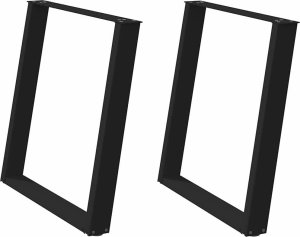 vidXL Nogi do stołu jadalnianego, 2 szt., czarne, 70x(72-73) cm, stal 2