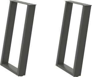 vidaXL vidXL Nogi do stołu jadalnianego, 2 szt., antracyt, 60x(72-73)cm, stal 2