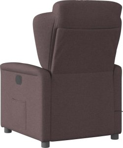 vidaXL Rozkładany fotel masujący, elektryczny, ciemny brąz, tkanina 7