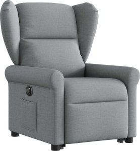 vidaXL Podnoszony fotel masujący, elektryczny, rozkładany, jasnoszary 3