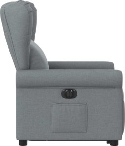 vidaXL Podnoszony fotel masujący, elektryczny, rozkładany, jasnoszary 5