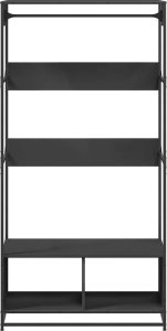 vidaXL Szafa, czarna, 90x50x180 cm, materiał drewnopochodny 4