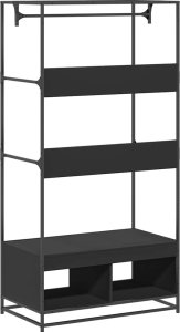 vidaXL Szafa, czarna, 90x50x180 cm, materiał drewnopochodny 6