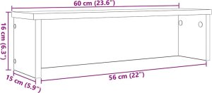 vidaXL Półka kuchenna składana, stare drewno, 60x15x16 cm 8