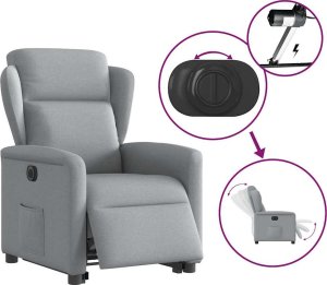 vidaXL Podnoszony fotel masujący, elektryczny, rozkładany, jasnoszary 9