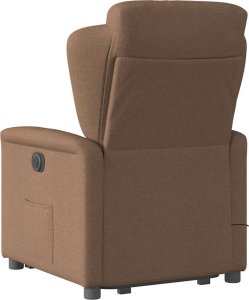 vidaXL Podnoszony fotel masujący, elektryczny, rozkładany, brązowy 7