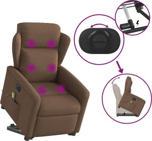 vidaXL Podnoszony fotel masujący, elektryczny, rozkładany, brązowy 8