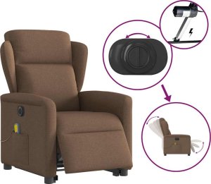 vidaXL Podnoszony fotel masujący, elektryczny, rozkładany, brązowy 9
