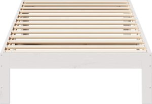 vidaXL Rama łóżka bez materaca, biała, 90x200 cm, lite drewno sosnowe 5