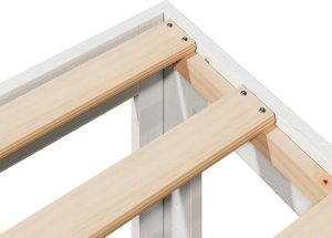 vidaXL Rama łóżka bez materaca, biała, 90x200 cm, lite drewno sosnowe 8