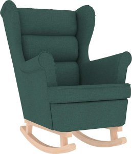 vidaXL Fotel bujany, ciemnozielony, 74x90x102 cm, tapicerowany tkaniną 2