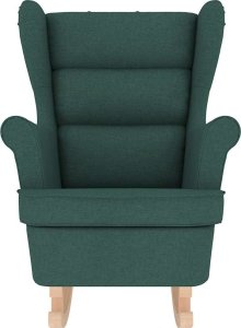 vidaXL Fotel bujany, ciemnozielony, 74x90x102 cm, tapicerowany tkaniną 4