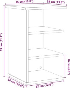 vidaXL Komoda, stare drewno, 35x35x55 cm, materiał drewnopochodny 9