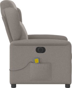 vidaXL Rozkładany fotel masujący, elektryczny, kolor taupe, tkanina 6
