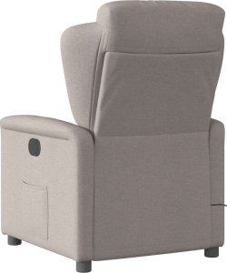 vidaXL Rozkładany fotel masujący, elektryczny, kolor taupe, tkanina 7